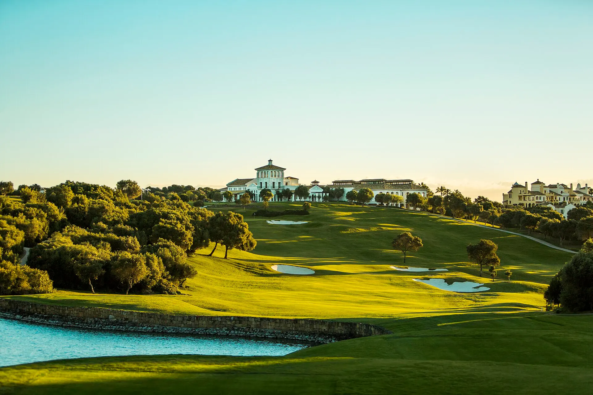 Golf course in Sotogrande at sunset