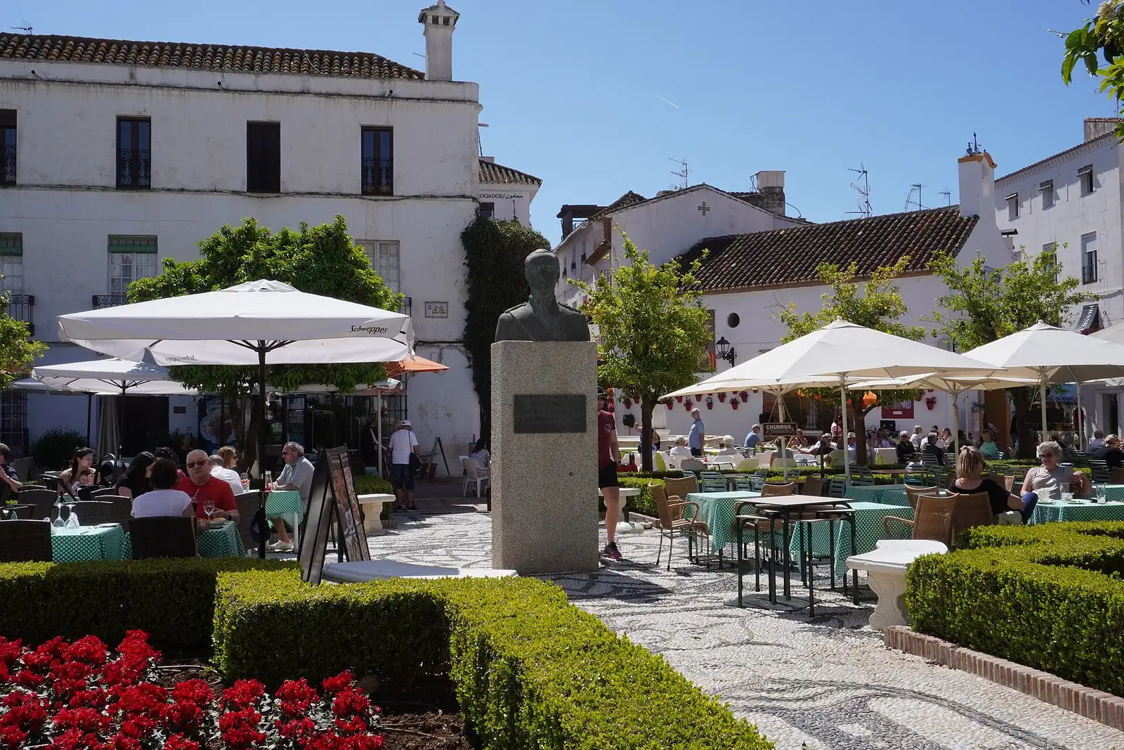 Café terraces in the old town of Marbella