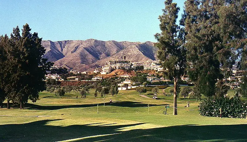 Mijas Golf course with the mountains behind