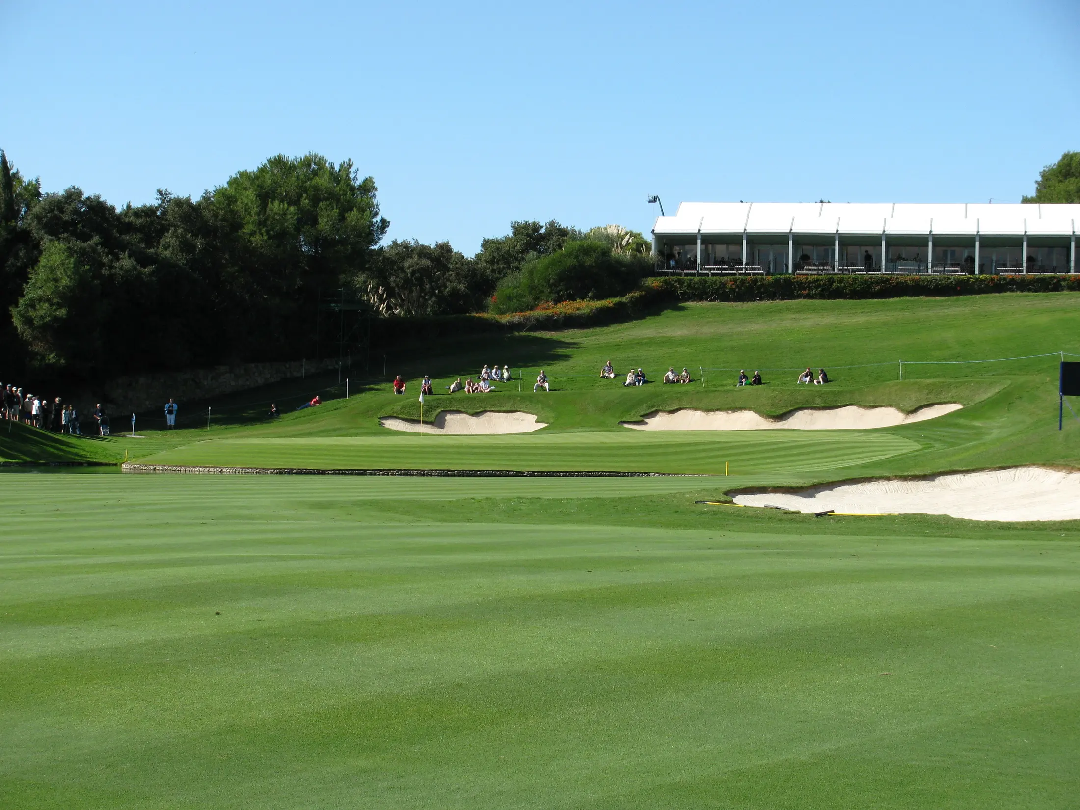 Striped fairway and bunkers at Real Club Valderrama, Sotogrande